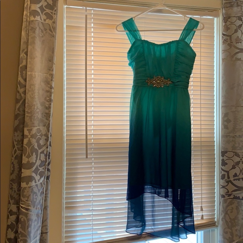blue and green dress from Tween Diva